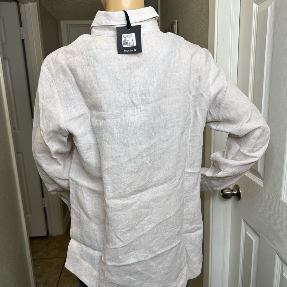 Jarbo Button Down Shirt White Cotton Blend Long Sleeve size 2. US medium - Picture 5 of 16